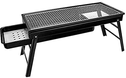Barbecue portatile in acciaio inox per cucinare all'aperto, pieghevole e da tavolo, griglia a carbone per campeggio e picnic