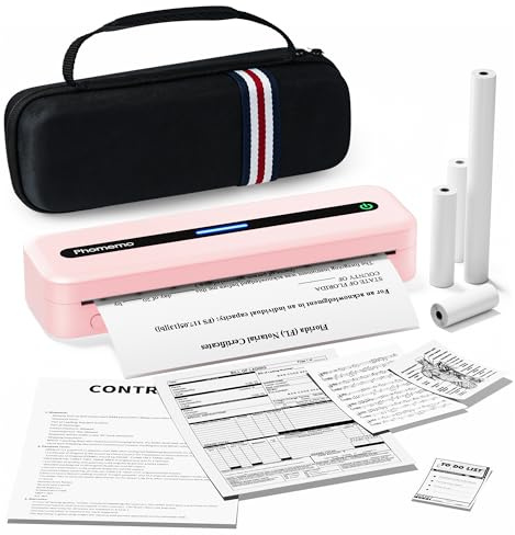 Phomemo M832 Stampante Termica A4 Portatile, 4 Rotoli Inclusi, 300 DPI, Senza Inchiostro, Compatibile con Laptop & Dispositivi Mobili