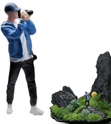 Figura fotografa giocattolo, figura in miniatura Modello di Diorama | Giocattolo di figurina del personaggio in miniatura,Fotografo architettonico People Figure Collezione per scrivania, tavolo, conta