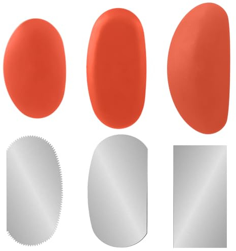 3 Sizes Rubber Pottery Clay Ribs & 3 Pcs Stainless Steel Pottery Clay Sculpture Scraper for Sculpture Pottery