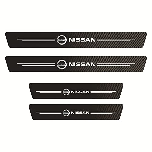 Juego De 4 Protectores De Umbral De Puerta para Nissan, Pegatinas Antiarañazos con Textura De Fibra De Carbono, Cubre Estribos Adhesivos