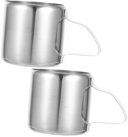 HIAKDOFT 2 pezzi Bricco Montalatte Acciaio per Cappuccino e Latte Art Portatile e Facile da Pulire Design Elegante e Resistente e Bar