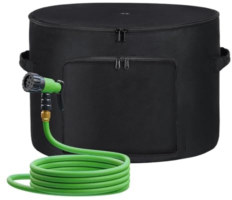 Almacenamiento de manguera de agua para exteriores, bolsa de almacenamiento para manguera de jardín de 46 m, contenedor para jardineros, patio trasero, entrada, almacén, terraza, garaje, área de