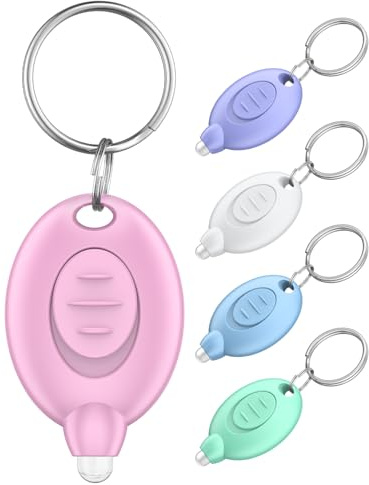 Uniclife 5 Pack LED Keychain Flashlight, 12 Lumen Mini Flashlight Keychain, Portable Mini Flashlights Bulk, Tiny Keychain Light for Outdoor, Work, Camping & Hiking, 5 Color Shells