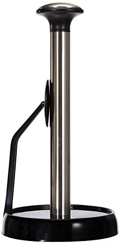 Arcos Portarrollos de Cocina Adherente - Acero Inoxidable y ABS, Instalación en Pared o Sobremesa, 280 mm Altura, 150 mm Base, Negro - Accesorios de Cocina Calidad Arcos