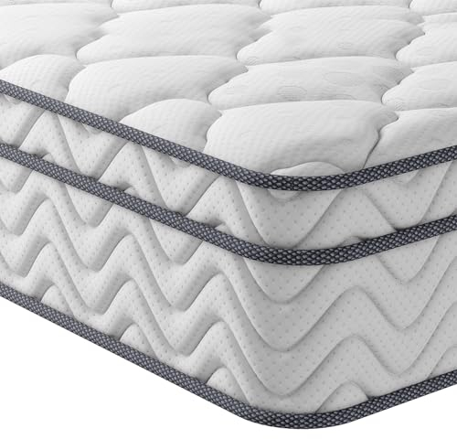 Vesgantti Matratze 100x200 höhe 22cm H3 7-Zonen Taschenfederkernmatratze Mittelfeste Orthopädischem Kaltschaummatratze Öko-Tex Zertifiziert Matratzen Klassik BoxTop