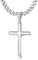 FIOROYAL 925 Sterling Silber Halskette Kreuz Kette Herren Silber Kette mit Kreuz Anhänger mit 5MM Breit Edelstahl Kette für Damen Christentum Schmuck Herren Jungen Länge 51CM