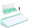 Varhomax Schreibtisch-Whiteboard aus Glas mit Trockenabwischfunktion, Desktop-Whiteboard mit Aufbewahrung, To-Do-Liste, Notizblock, Schreibtisch-Begleiter und Tastaturständer für Zuhause (Grün)