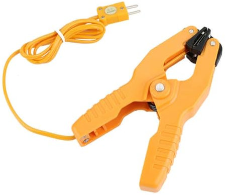 Voragrl HT-05 K Type Thermocouple Sensor Temperature Lead Pipe Clamp 1-3/8Inch -40-200℃ HT-05 Durable Yellow