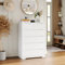 HOCSOK Kommode Weiß, Kommode mit 6 schubladen, Sideboard Highboard mit Viel Stauraum, Komodenschrank für Schlafzimmer, Wohnzimmer, Flur, Arbeitszimmer, Kein Griff, 110.5 x 70 x 40 cm