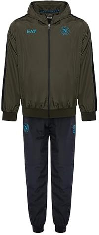 SSC Napoli Tuta Rappresentanza, EA7 Prodotto Ufficiale, Tuta Nylon Olive Night Adulto 2024/2025 - M