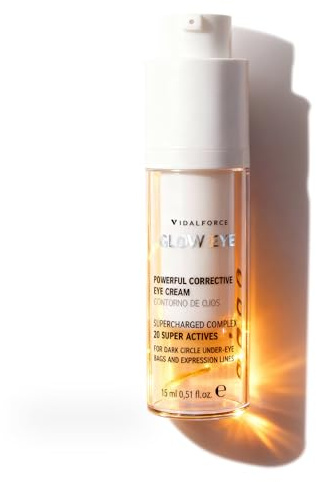 GLOW EYE Natürliche Augencreme mit Hyaluronsäure Fullspectrum, Eingekapseltes Retinol mit Bakuchiol, Koffein, hydrolysiertem Kollagen, Vitamin C usw. Anti-Aging Augencreme für Frauen & Männer 15m