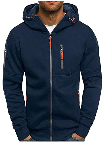 Veste Homme Travail Sweat à Capuche Pull Sportswear Automne Hiver Zippée