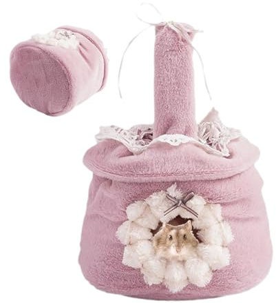 Hamster Bed, Hamster Hammock - Winter Hamster Heating Soft Plush Hanging Drawstring | Multifunctional Hamster Cages, Nest Bed for Small