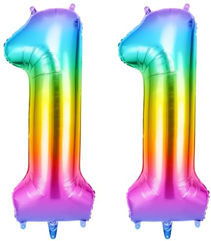 OFFCUP 40 Inch Number 11 Balloon, Large Foil Balloons, Self Inflating Helium Balloon Decorations Supplies for Boys Girls Women Men Birtyday Wedding Party Anniversary Graduation (Color, 11)