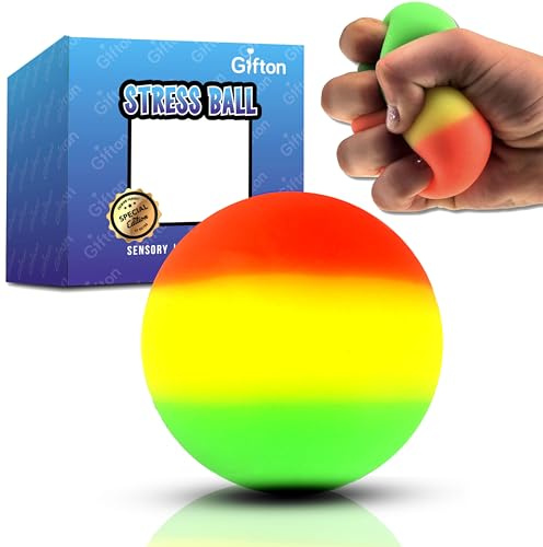 Gifton - Rainbow Stress Ball for Adults Sensory Squishy Ball Anxiety Relief