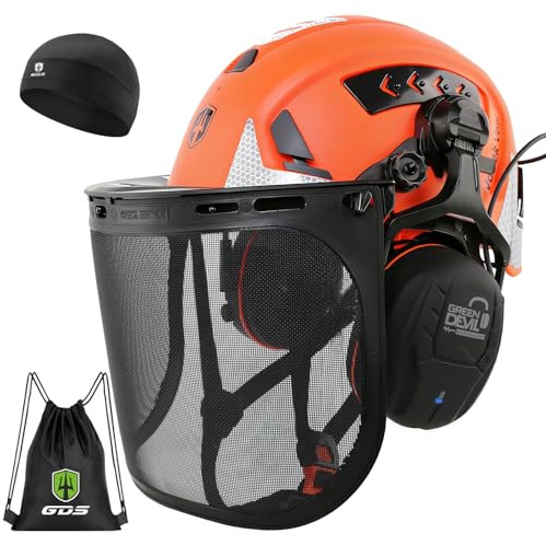 GREEN DEVIL VOLTEK Forest AIR - Casco de protección forestal ABS tipo 2 para puestos de trabajo elevados, certificación EN12492, aprobado EN397, protección contra impactos y resistencia a la