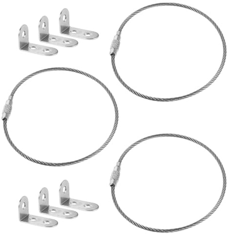 VANZACK Kit Antivuelco para Muebles Infantiles 3 Piezas Anclajes de Hierro Resistentes para Seguridad Infantil Dispositivo Antivuelco para Estanterías y Armarios Instalación Rápida en