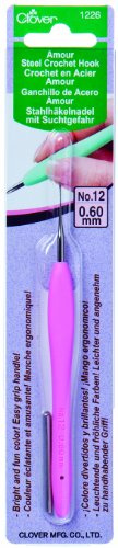 Clover CL1226 Amour Uncinetto: 0,60 mm, Acciaio, Rosa, 0.60mm