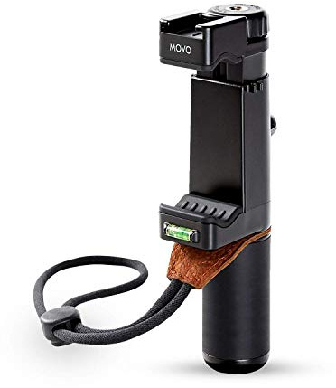 Movo PR-1 Smartphone Grip Handle Rig with Wrist Strap, Tripod Mount and Cold Shoe Mount for Lights and Microphones - for iPhone, Samsung, HTC, LG, Google, Android