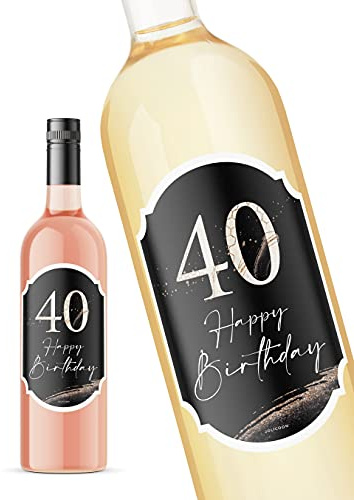 JoliCoon Etichetta per bottiglia 40 anni, Happy Birthday
