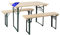 Stagecaptain BBEU-110NT Hirschgarten Bierzeltgarnitur für Balkon - Kurze Version mit 110 cm Länge - Klappbare Festzeltgarnitur 1x Tisch 2X Bank - Sitzgarnitur aus Holz - Innen & Außenbereich - Natur