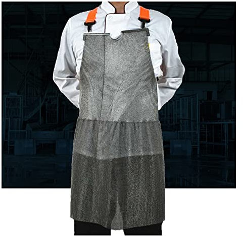 Tablier Tablier en Métal Résistant Aux Coupures Et Aux Coups De Couteau, Tablier De Travail De Sécurité pour Boucher, Tablier en Cotte De Mailles en Acier Inoxydable 316, Facile À Nettoyer