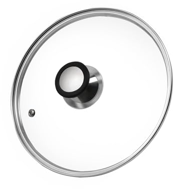 HEVSTIL Tempered Glass Lid, 9inch /23cm Clear Glass Pot Lid with Handle - Replacement Lid for Pots, Pans, Skillets
