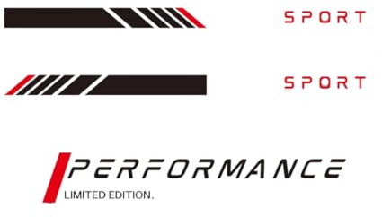 JJ LMS Adesivi Auto Tuning - Pack 5 Adesivi per Auto in Vinile (Rosso)