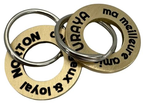 MÉDAILLE GRAVÉE POUR CHIEN OU CHAT EN FORME DE RONDELLE NON PERCEE, MÉDAILLON EPAIS PERSONNALISABLE, ETIQUETTE D'IDENTIFICATION PERSONNALISÉE, MEDAILLE EN LAITON