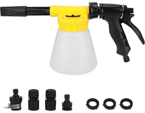 Pistola de espuma para coche, pistola de espuma multifuncional de 900 ml, pistola de lavado de espuma profesional ajustable para coche y motocicleta, herramienta de lavado de jardín, manguera de