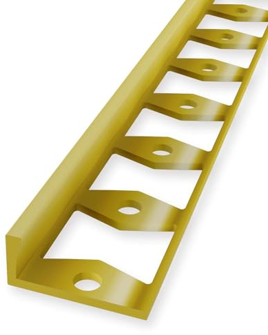 Kantlist 9,5 x 22,5 x 2 500 mm kantprofil avslutningsprofil mässing polerad stängd stansad dubbel K-profil