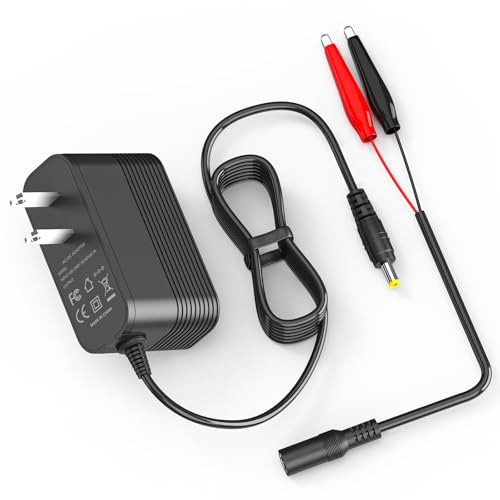 14.6 Volt 2A LiFePO4 Battery Charger for 12V LiFePO4 Battery with Dual Alligator Clips Connector for Talentcell 12V Rechargeable Lithium Iron Phosphate Battery Pack Power Adapter