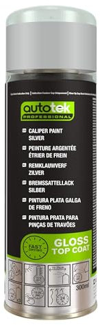 Autotek Peinture en aérosol Argent pour étrier de frein Professional, Etrier de frein et tambours, 300 ml