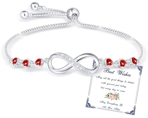 Esmoly Infinity armband kvinnor silver tennisarmband med hjärta zirkon oändlighetstecken justerbar present för kvinnor, Mittelgroße, Kubisk zirkonia, Cubic Zirconia