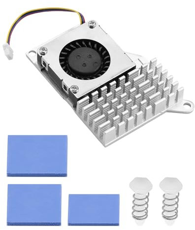 Active Cooler für Ras-Pi 5, Aktiver Kühler, Aluminum Heatsink with Blower PWM Fan, Ventilador Activo, Gebläse Lüfter Aluminium Kühlkörper, Kompatibel mit RasPi 5