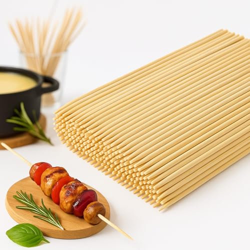 MIJOMA Bambus-Schaschlikspieße 200 Stück in Länge 25  cm, aus stabilem, biologisch abbaubarem Bambus, ideal für Grill, Party, BBQ und mehr (200, 25 cm)
