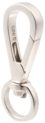 Beebeecraft 925 Portachiavi in Argento Sterling con Chiusura Girevole A Molla Moschettone Gancio Fibbia per Fai da Te Artigianato Creazione e Ricerca