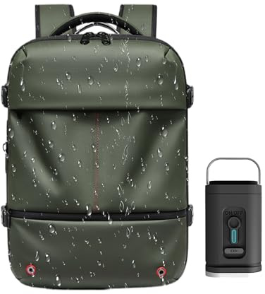 Genérico Sac à dos de voyage avec vide, sac à dos de voyage imperméable extensible 48 L | Sacs économiseurs d'espace pour le camping, l'aventure, le ranch, le scoutisme et les déplacements quotidiens
