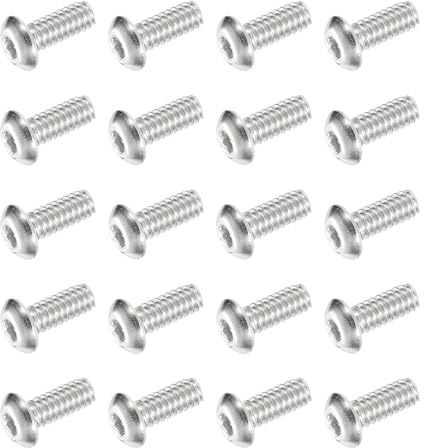 PATIKIL Viti A Testa Bombata Con Innesto Esagonale, 20 Pezzi #10-24 UNC X 1/2 Pollice 304 Acciaio Inox Guida Esagonale Filettatura Completa Bulloni Macchina Per Mobili Pompa Acqua, Argento