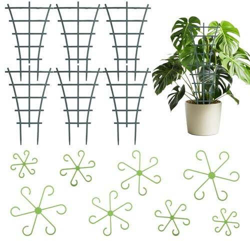 Supporto per Piante 6 Pezzi Supporto per Piante da Interno per Piante in Vaso con Ganci Tutore Piante Rampicanti per Monstera Pothos Rampicante e Pomodori Ortensi