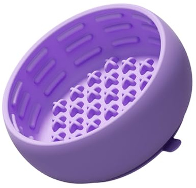 Dog Slow Feeder Bowl, Silicone Anti Choking, 11.5x11.5x5cm, Slow Feeding Dish, Pet Eating Bowl, Non-Slip Base, for Indoor Outdoor Training Enrichment