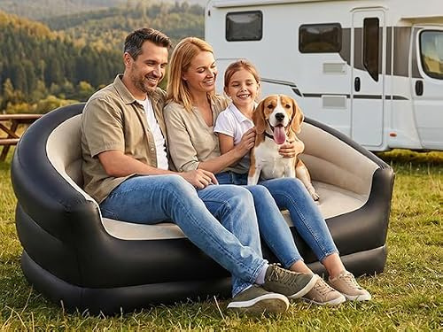 Double Inflatable Sofa, 53.2in Inflatable Sofa Camping