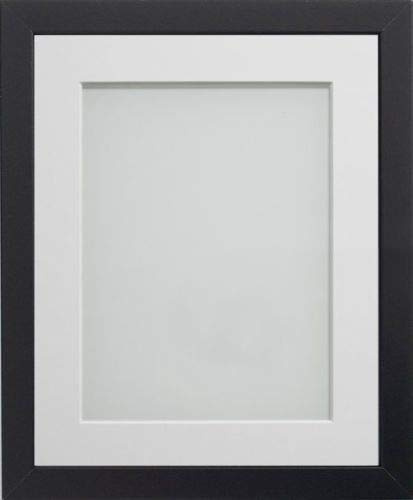 Frame Company Allington Black 8x6 Frame with White Mount for 5x3 | Fits a 5x3 image with mount or a 8x6 image without mount, Frame size 8x6, Overall approx 9.6x7.6, Real Glass Front