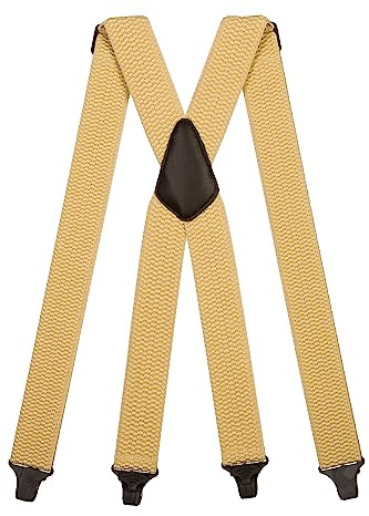 Olata Bretelles Résistantes en X Aéroport avec Pinces en plastique – 4cm. Crème Clair