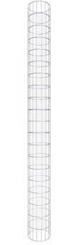 GABIONA – Gabionkolonn H x D: 200 x 27 cm – maskstorlek 5 x 10 cm – rund, galvaniserad gabionkorg för trädgården