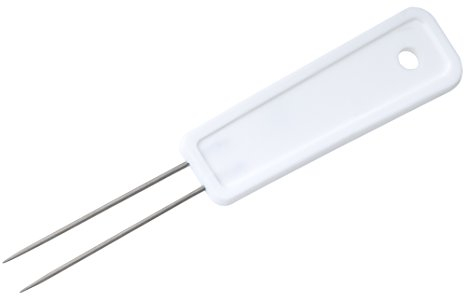 Eurosell Pique à saucisses professionnel en acier inoxydable Blanc