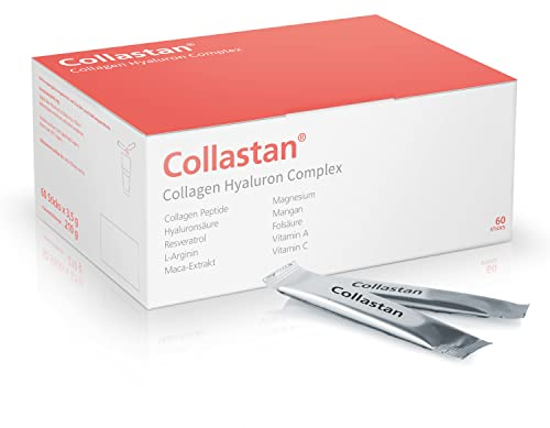 Collastan - Collagen Hyaluron Complex. Hochwertige studienbasierte Kollagenpeptide für Haut und Bindegewebe mit 5100 mg Tagesdosis Kollagen und Vitamin C.