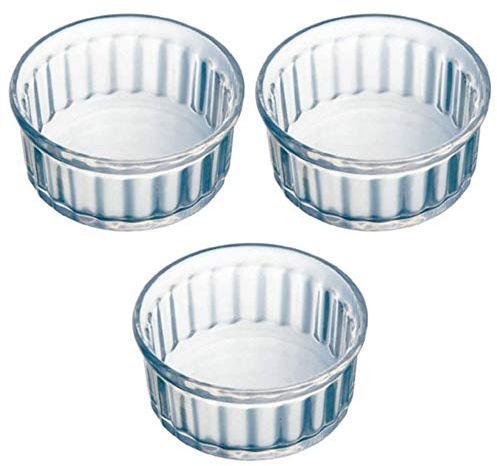 Pyrex Classic Individuals Glass Ramekin High Heat Resistance 10cm Transparent (Pack of 3) (3)