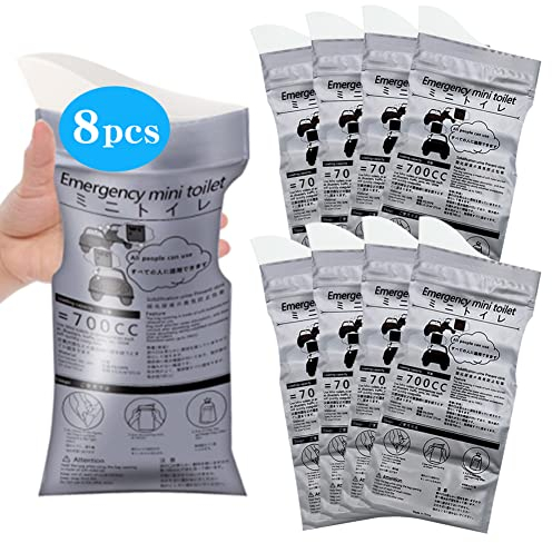 PHIEZC Einweg-Urinbeutel, 700 ml Tragbarer Urinbeutel für Camping Reisen Auto Stau Outdoor Notfall Toiletten, Tragbar Pee Urinal Erbrochenes Tasche mit Gel für Männer Frauen Kinder